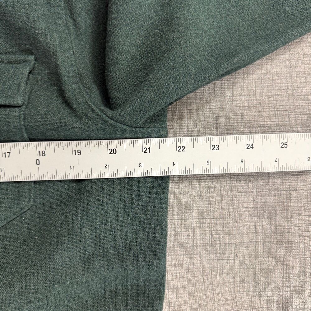 Roark Flannel Shirt Men's L Green Classic Organic Cotton Elbow Patches - Picture 4 of 11